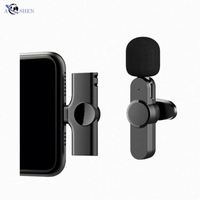 Microphone sans fil portable UHF à condensateur mini 2,4 G pour smartphone Android avec suppression du bruit
