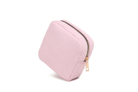 Sac de rangement cosmétique réutilisable en velours côtelé polyester fait à la main avec fermeture éclair, pochettes élégantes en peluche irisée, sacs de voyage pour cosmétiques