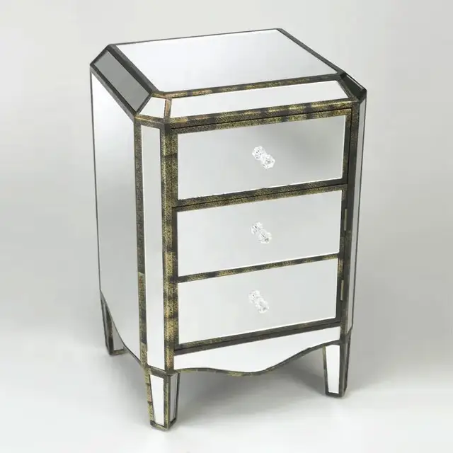 Vanity Modern Drawer Chest Mirrored Cabinet Modern Bedside Table Bedroom Mirror Nightstand Bed Side Table Bed Side Table