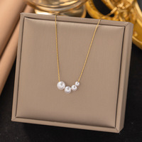 Collier en acier inoxydable pour femme, plaqué or 18 carats, étanche, anti-ternissement, avec perle, flocon de neige et coquillage, collection MW Wholesale