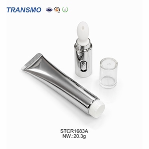 Eco-Conscious Recycle-Friendly <b>Lip</b> Paste Dispensing Tube Built-In Metal Applicator Tip Soft Plastic Cosmetic Hose - Product Image 6