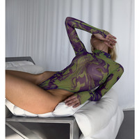 Nouvelle mode, ensemble de sous-vêtements moulants à imprimé camouflage et tie-dye, style 'Spicy Girl', en maille sexy pour femmes