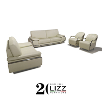 Mobilier de salon Royal européen de luxe en cuir véritable, canapé sectionnel de loisirs