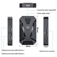 MIX Lite Convertisseur combiné de manette de jeu à connexion filaire 4 en 1 avec clavier et souris de jeu pour jeux mobiles