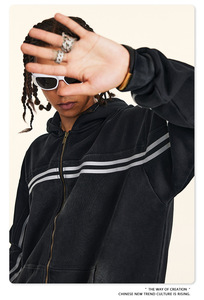 Sweat à capuche unisexe épais et lourd en molleton avec logo personnalisé en relief, idéal pour l'hiver, vente en gros - Product Image 4