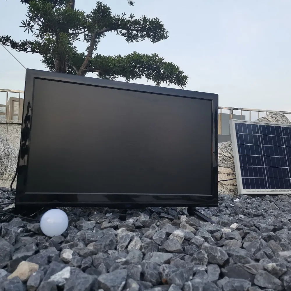 JUA الطاقة 24 بوصة الشمسية قابلة للشحن التلفزيون كيت مع 120Wh LiFePO4 يحمل في ثناياه عوامل البطارية و 40W لوحة طاقة شمسية