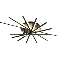 Lustre noir créatif moderne, ligne rotative, art minimaliste, plafonniers ultra fins