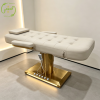 Lit de beauté électrique de luxe à 3 moteurs avec base LED, table de soin médical pour esthéticienne, lit de beauté pour soins du visage et extensions de cils