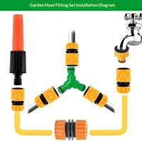 Ensemble de raccords rapides pour tuyau d'arrosage en plastique de 1/2 pouce, écologique, pour l'arrosage des fleurs, l'irrigation des légumes, outil d'arrosage rural