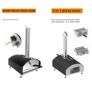 <span class=keywords><strong>Horno</strong></span> de Pizza de Acero Inoxidable 2 en 1 <span class=keywords><strong>para</strong></span> Exteriores, de Gas y Pellets de Madera, con Mango Giratorio - Product Image 3