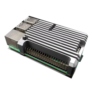 Carcasa de carcasa de metal con ventilador de refrigeración dual de aluminio para componentes electrónicos Raspberry <span class=keywords><strong>Pi</strong></span> 4B con protección elegante - Product Image 1