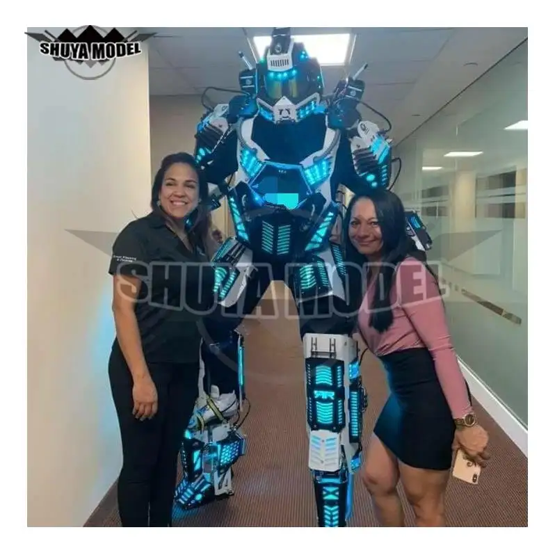 नि: शुल्क शिपिंग एलईडी रोबोट सूट Traje पार्टी विशाल Disfraz डे रोबोट डीजे पोशाक के लिए पार्टी