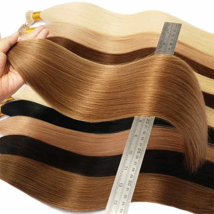Натуральные накладные волосы с U-образным кончиком I tip, неповрежденные натуральные волнистые волосы для наращивания, прямые накладные человеческие волосы i Tip