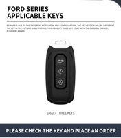Nouvelle Housse de Clé de Voiture de Luxe en Fibre Véritable, Alliage de Zinc et Cuir TPU avec Télécommande pour Ford Territory, Accessoires de Porte-clés
