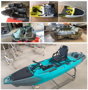 2 phần 1 người duy nhất Solo có thể tháo rời Trọng lượng nhẹ nhựa <span class=keywords><strong>Kayak</strong></span> với nâng cấp Pedal Bìa xoay ghế động cơ - Product Image 2