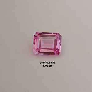 Prix de gros Rubis de laboratoire synthétique de qualité gemme, taille émeraude, non monté, fait main, pour la fabrication de bijoux - Product Image 1