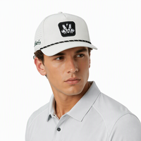 Casquette de baseball personnalisée à 5 panneaux en caoutchouc PVC avec logo, imperméable, perforations découpées au laser, casquettes de golf de performance, chapeaux de golf sportifs avec cordon