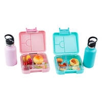 Boîte à déjeuner mignonne avec bouteille d'eau en acier inoxydable boîtes de rangement pour enfants bébé sans BPA écologique