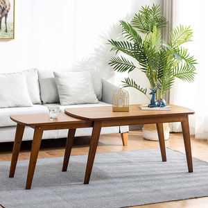 Mesa de Centro Extensible Yaoda Home, Madera Maciza, Rectangular, Mesa Baja, Muebles Modernos Minimalistas para Sala de Estar - Product Image 1