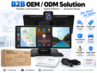 Écran CarPlay portable 10,26 pouces, CarPlay sans fil, Android Auto, affichage DVR avec caméra avant et arrière en option