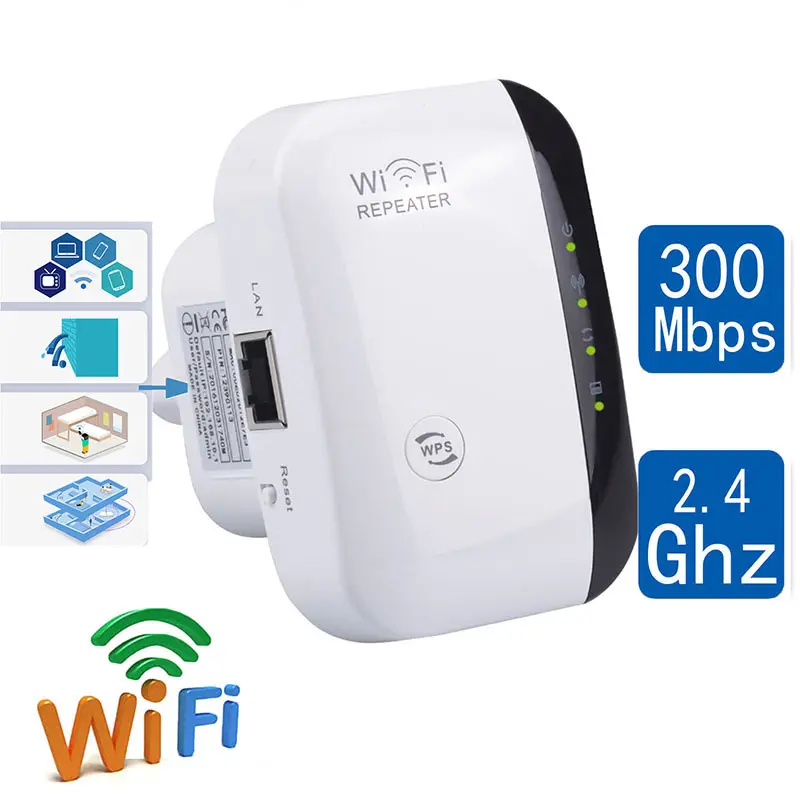 Amplificador de señal WiFi inalámbrico, repetidor de refuerzo de 300Mbps, gran oferta de fábrica