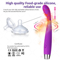 YAQU Hochleistungs-Heizstab-Vibrator Wasserdichter Silikon-Massagestab 10-Gang-Vibration USB-Aufladbar für Frauen G-Punkt Vagina