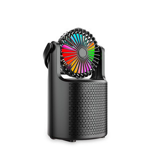SING-E Sáng Tạo 4 Inch 8 Wát Bảng Usb Fan Xách Tay Led RGB Ánh Sáng Âm Thanh Lớn Loa Siêu Trầm Không Dây Fm Mic Tws Bt Loa - Product Image 1