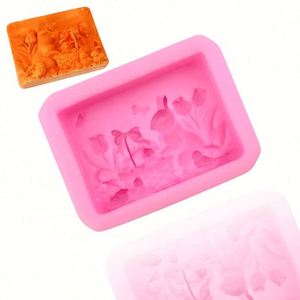 Molde de silicona con forma de conejo y bosque para jabón individual, velas, resina, repostería y manualidades caseras, reutilizable, OEM/ODM - Product Image 1