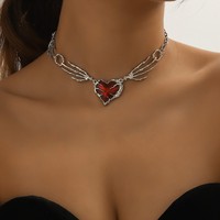 Colliers assortis Y2K Bohème Esthétique avec pendentif Cœur et Chaîne Étoile pour Couples Amoureux Gothique Rose Noir – Vente en Gros