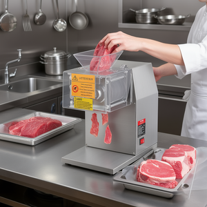 Rebanadora de carne eléctrica comercial Veyor de 850W con grosor ajustable, cuchilla de acero inoxidable, semiautomática para uso en restaurantes - Product Image 2