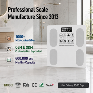Balance connectée intelligente haute précision <span class=keywords><strong>avec</strong></span> application Bluetooth, 14 métriques corporelles, IMC, balance de salle de bain numérique, verre trempé - Product Image 1