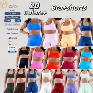 Conjunto de Yoga Yimo de 20 Colores para Mujer, Pantalones Deportivos de Color Sólido con Efecto Push-Up para Gimnasio y Actividades al Aire Libre - Product Image 1
