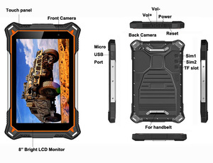 Hihon Nhà Máy Hr828f 8Inch octa-Core 6G + 128G 4G LTE Android Gồ Ghề Máy Tính Bảng Với 10000MAh IP68 Rugged Không Thấm Nước Máy Tính Bảng PC - Product Image 2
