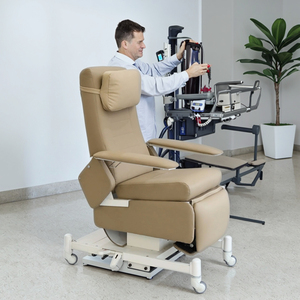 Kursi Sofa Infus Elektrik dengan Sandaran yang Dapat Direbahkan dan Tiang Infus untuk Rumah Sakit - Product Image 1