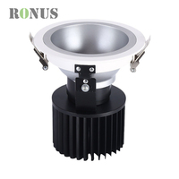 Design rond réglable COB 40W Spot antireflet encastré au plafond Spot LED