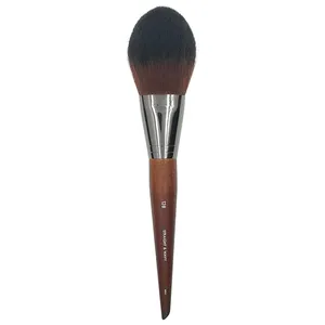 Vendite calde Muf128 pennello per il viso per la polvere tipo pesca spazzola manico in legno tubo in alluminio Vegan serie Muf pennelli per il trucco