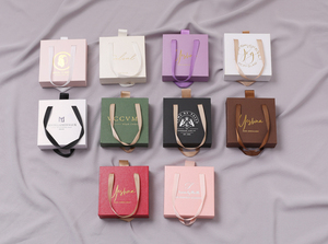 Eco-Friendly Custom Logo Sliding Drawer Jewelry <b>Gift</b> <b>Box</b> With Ribbon Handle Rigid Cardboard <b>Box</b> for Necklace Pendant Packaging - Product Image 3