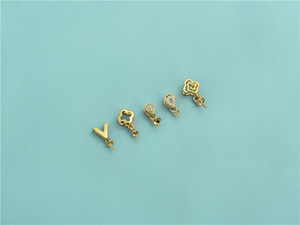 Attaches en argent sterling S925 plaqué <span class=keywords><strong>or</strong></span> avec zircone cubique pour perles semi-percées, fermoir vide pour perles, <span class=keywords><strong>boucle</strong></span> <span class=keywords><strong>de</strong></span> fixation - Product Image 3