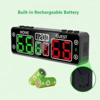 YIZHI V30 papan skor 10 digit portabel, papan skor elektronik LED untuk berbagai acara pertandingan bola