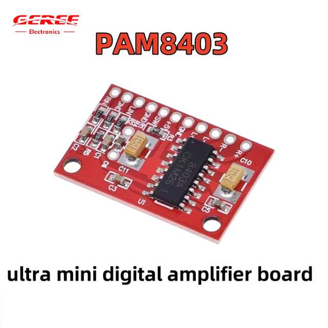 PAM8403 5.1 Amplifier Board Mini Digital Power Amplifier Module USB5V Red Audio Amplifier Board 2*3W Dual Track Road