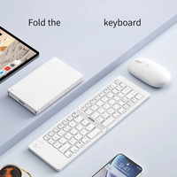 Offre Spéciale Ultra-mince pliable sans fil BT clavier USB nouveau clavier mince pavé tactile pour téléphone Portable Mini pliant