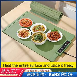 Flexible Silicone Heated <b>Food</b> <b>Warmer</b> Rectangular Green 500-1500W 220V For Household Dining Table Use - Product Image 5