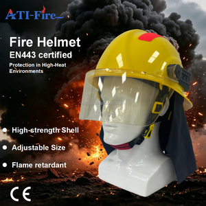 Casco da Vigili del Fuoco con Visiera, Rivestimento Antiurto, Resistente all'Usura, Ignifugo, Certificato CE EN443 per Pompieri e Soccorritori - Product Image 4