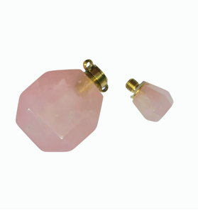 Yingjia Craftwork Vente en gros Pendentif flacon vide pour huile essentielle et parfum en quartz rose, breloque pour la fabrication de bijoux - Product Image 2