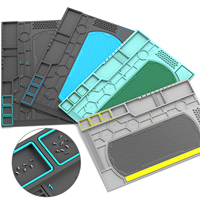 TE-736 Ensemble de tapis de réparation 2-en-1, grand tapis en PVC 600*388mm + petit tapis en silicone 462*185mm, tapis de travail résistant à la chaleur pour la réparation de téléphones