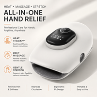 Masseur de main électrique sans fil portable rechargeable à compression thermique et pétrissage pour soulager la douleur du canal carpien