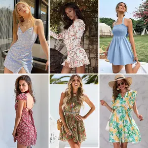 Factory Price Wholesale Women's Sets 2024Fashion Women Long /Short Sleeved Chiffon Dress Used Clothes