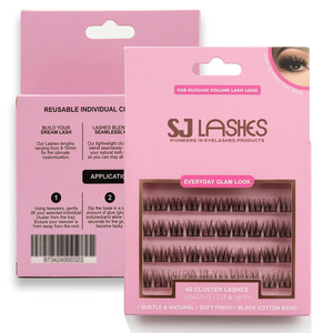 <span class=keywords><strong>Cils</strong></span> en grappes en gros OEM ODM Emballage personnalisé <span class=keywords><strong>Cils</strong></span> individuels réutilisables Aspect naturel doux Longueurs mixtes 8-16mm - Product Image 3