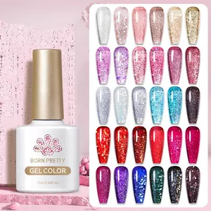 Sinh ra prett nail chuyên nghiệp Nguồn cung cấp 130 Màu sắc phổ biến 10ml Hema miễn phí lâu dài màu long lanh móng tay đánh bóng gel bán buôn