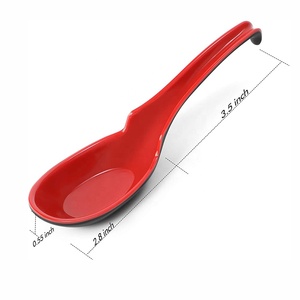 Venta caliente restaurante vajilla <span class=keywords><strong>dos</strong></span> tonos color gancho diseño sopa servir cuchara de melamina - Product Image 2